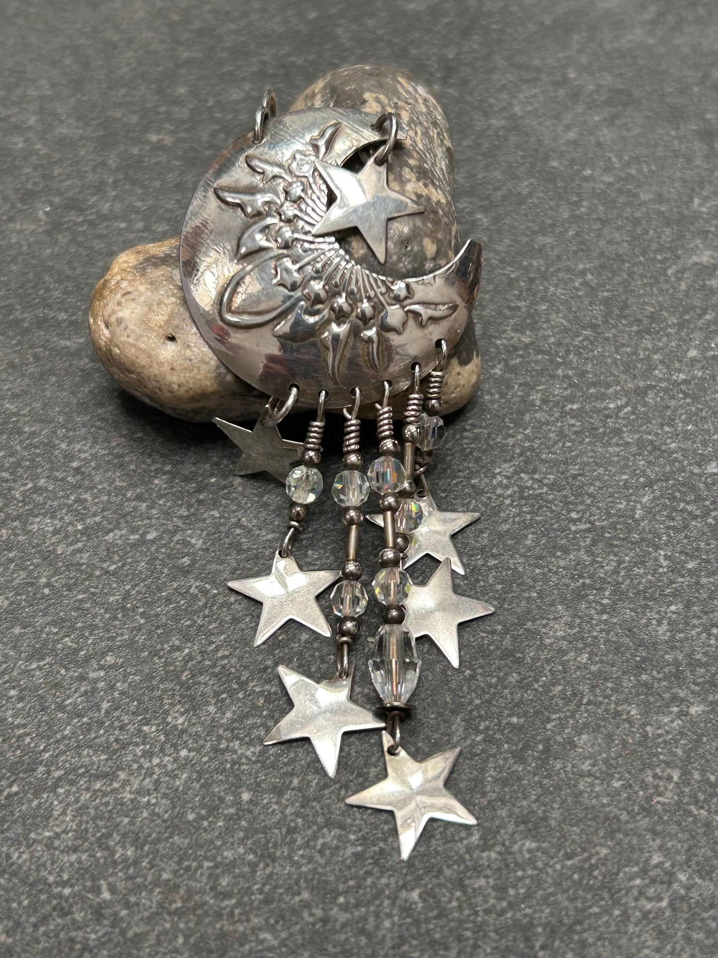 Fantastic Sterling silver Vintage Celestial Earrings by Tabra – Circa 1980s