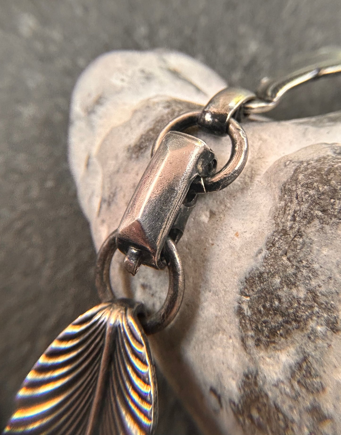 Vintage sterling silver feather — or perhaps leaf — bracelet, depending on your interpretation!