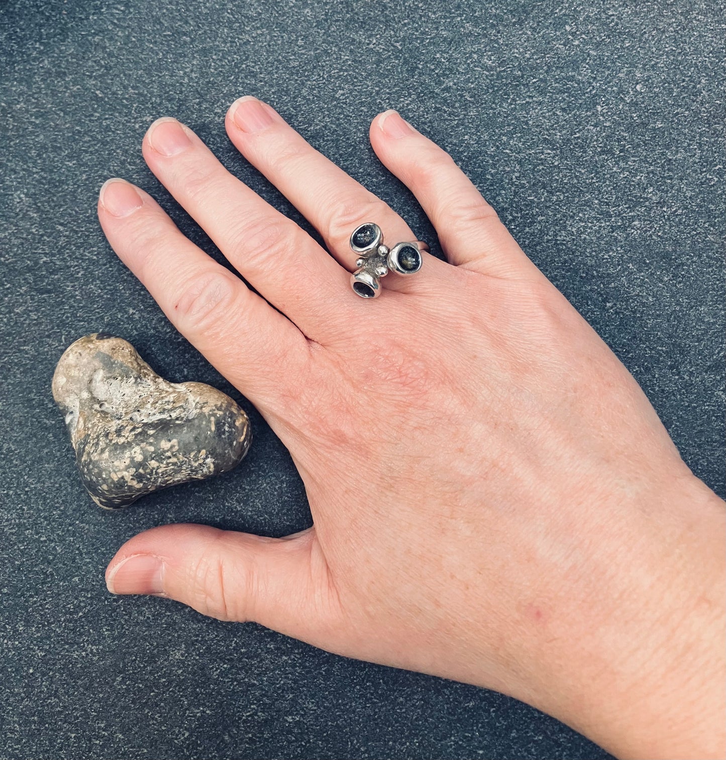 Super sculptural vintage sterling silver ring - made in Israel