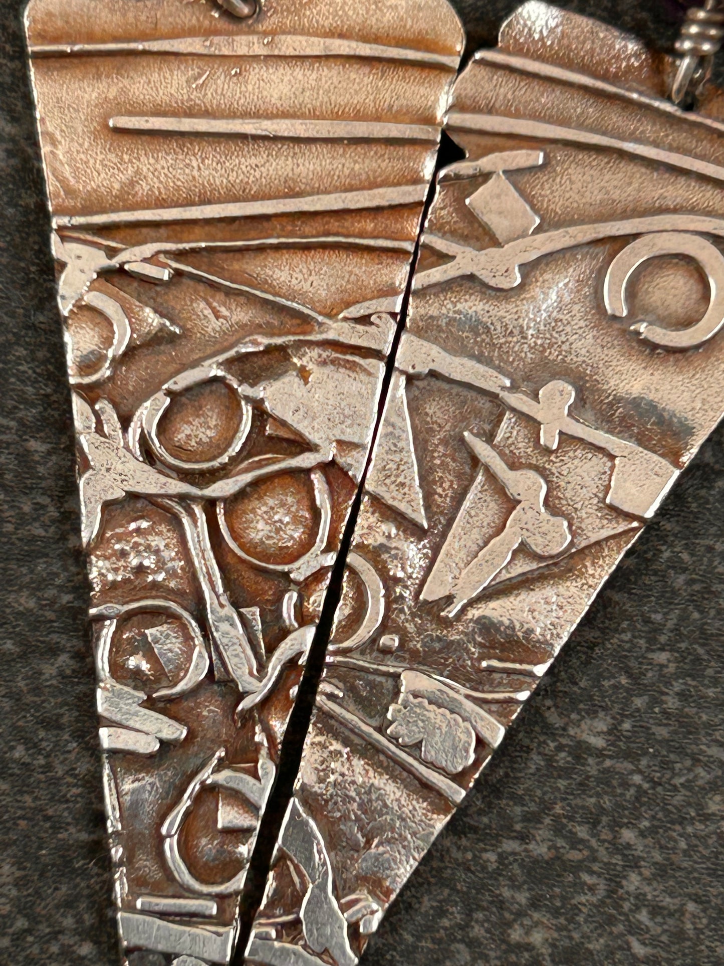 Absolutely unique and beautifully crafted vintage sterling silver artisan earrings