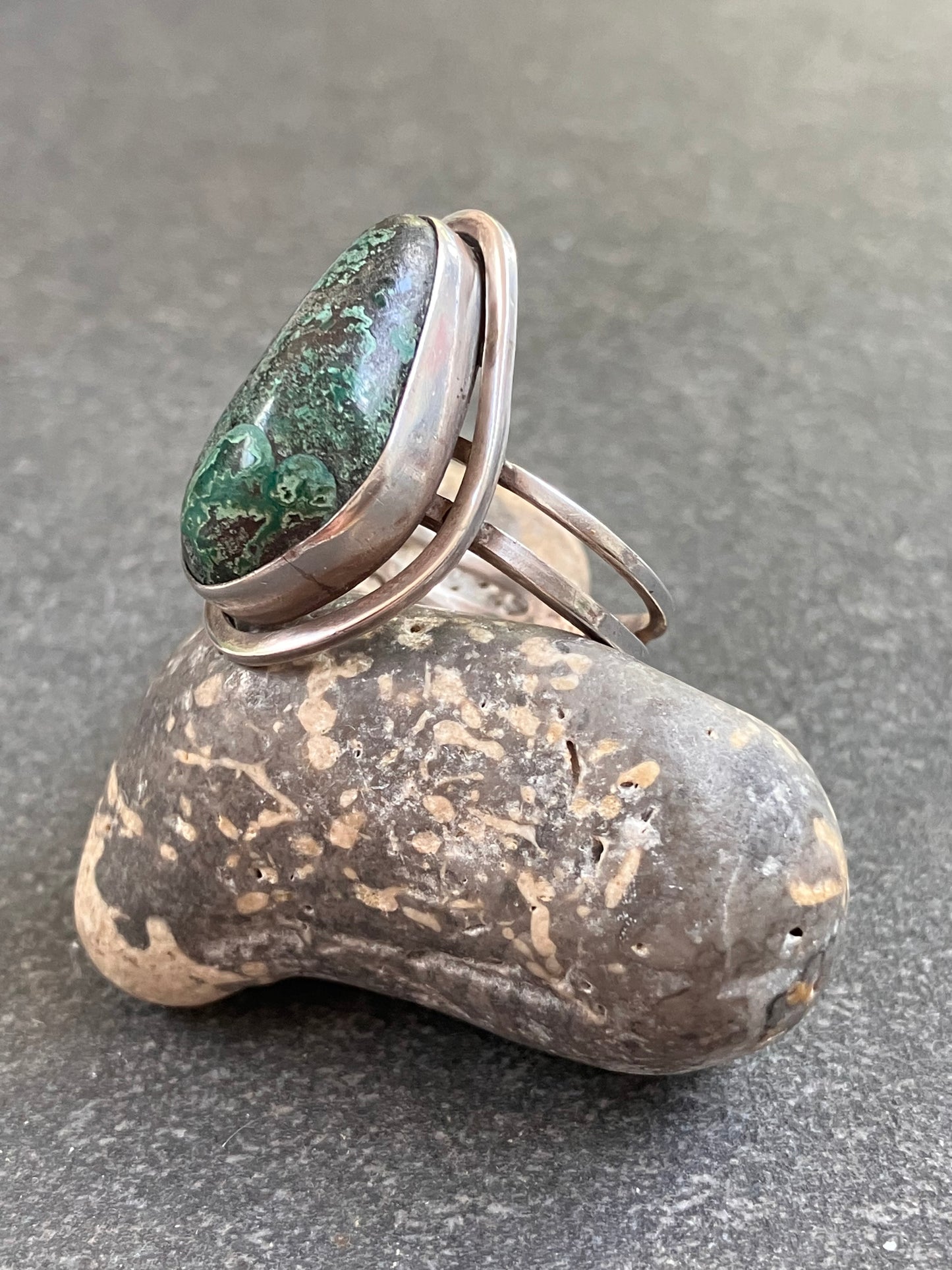 Vintage sterling silver chrysocolla stone ring