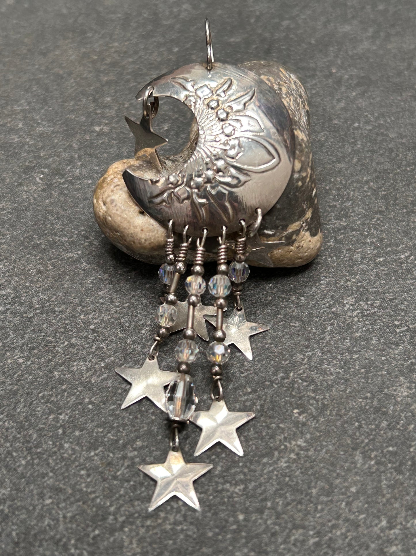 Fantastic Sterling silver Vintage Celestial Earrings by Tabra – Circa 1980s