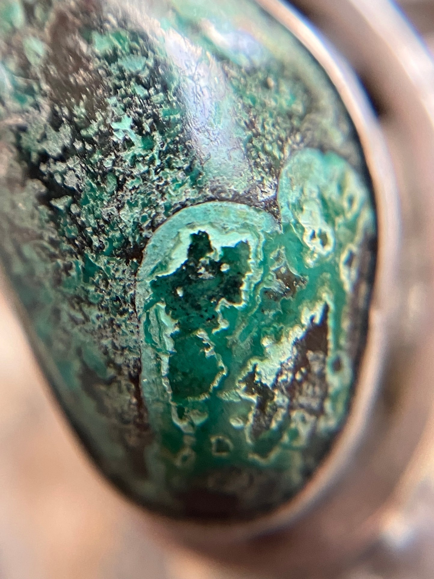 Vintage sterling silver chrysocolla stone ring
