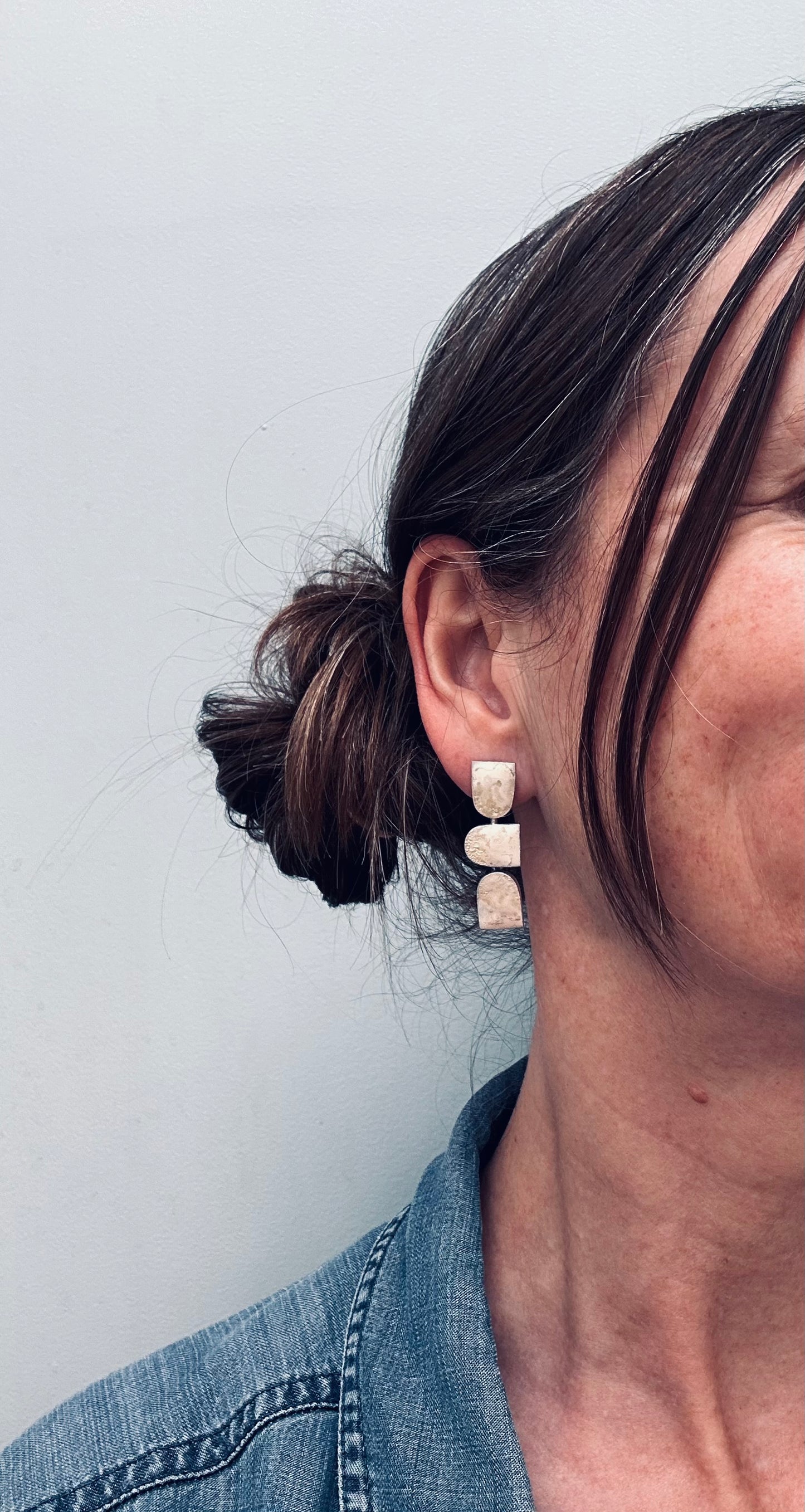 Vintage Sterling Silver & Enamel Earrings by Joid Art
