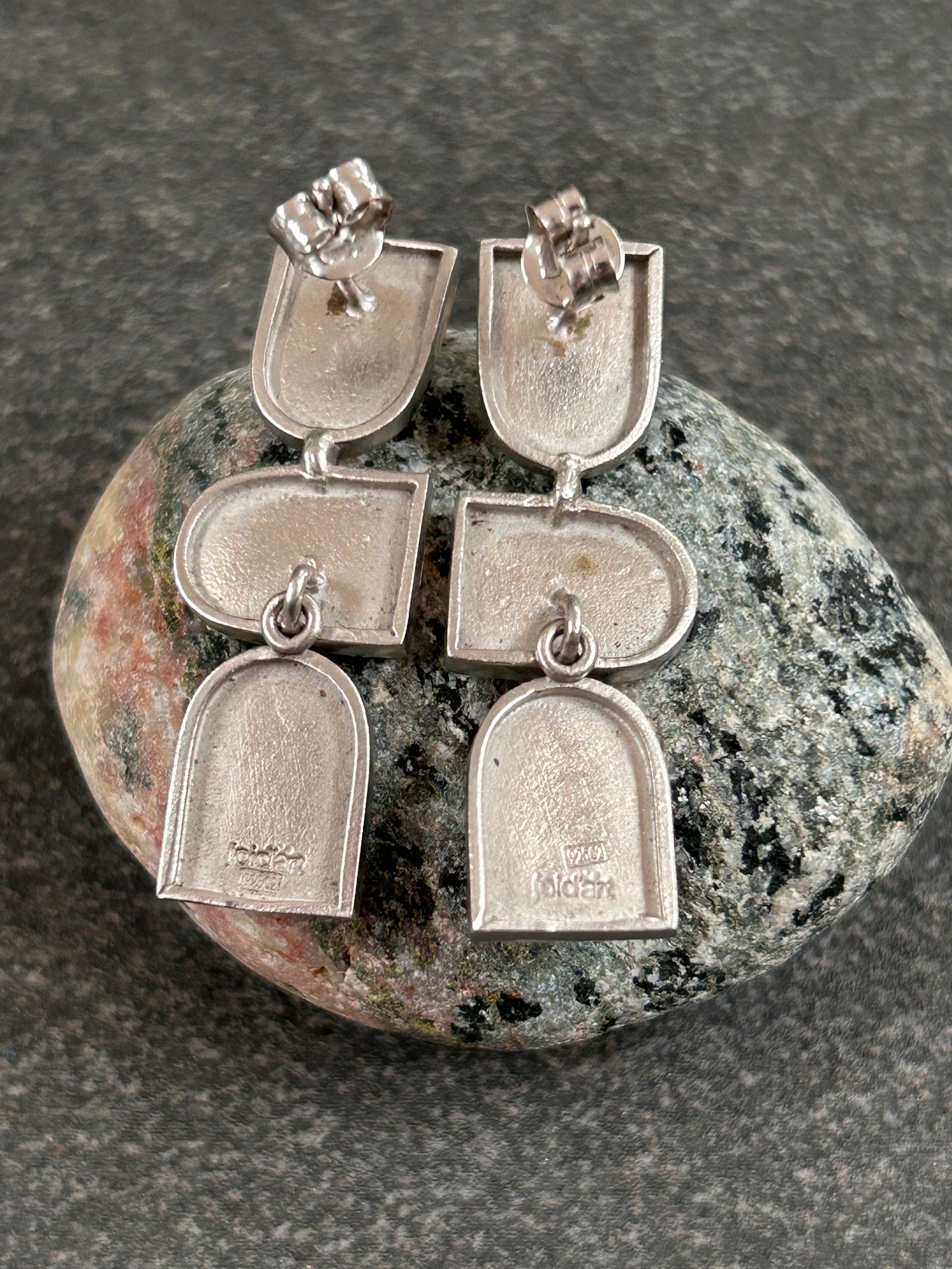 Vintage Sterling Silver & Enamel Earrings by Joid Art
