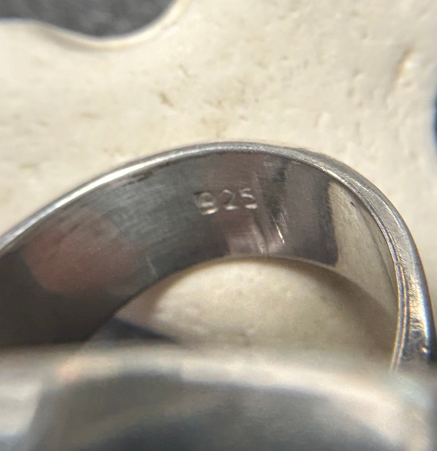 Dramatic dichroic glass cocktail ring
