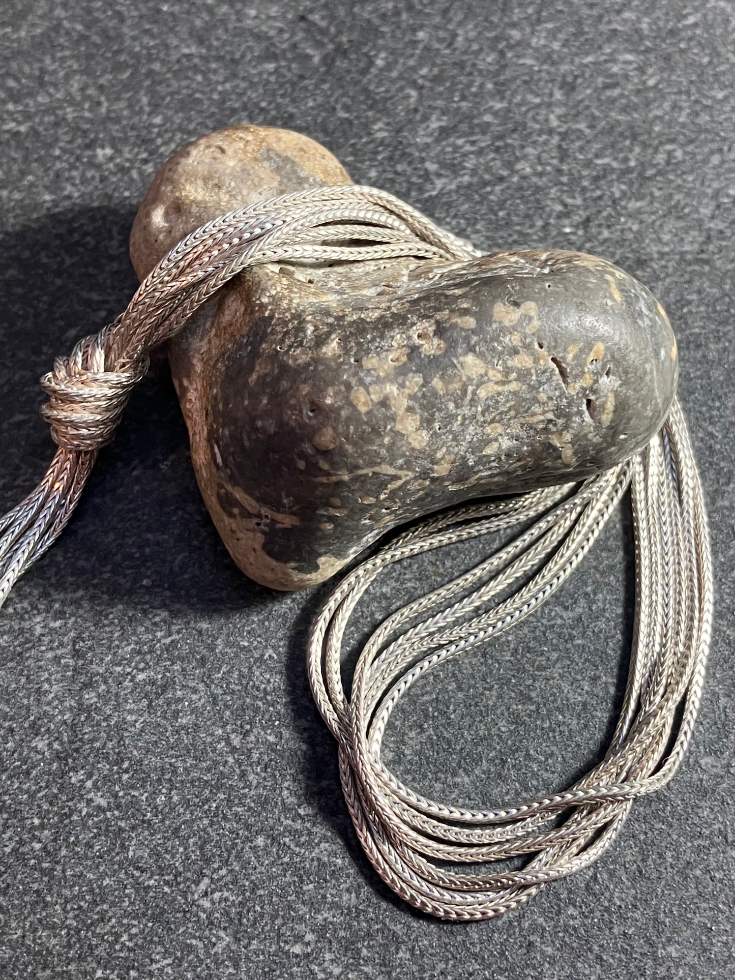 Truly elegant vintage sterling silver knot necklace.