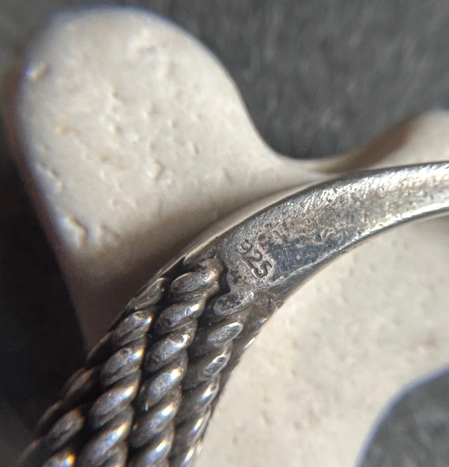 Exceptional twisted vintage sterling silver bracelet