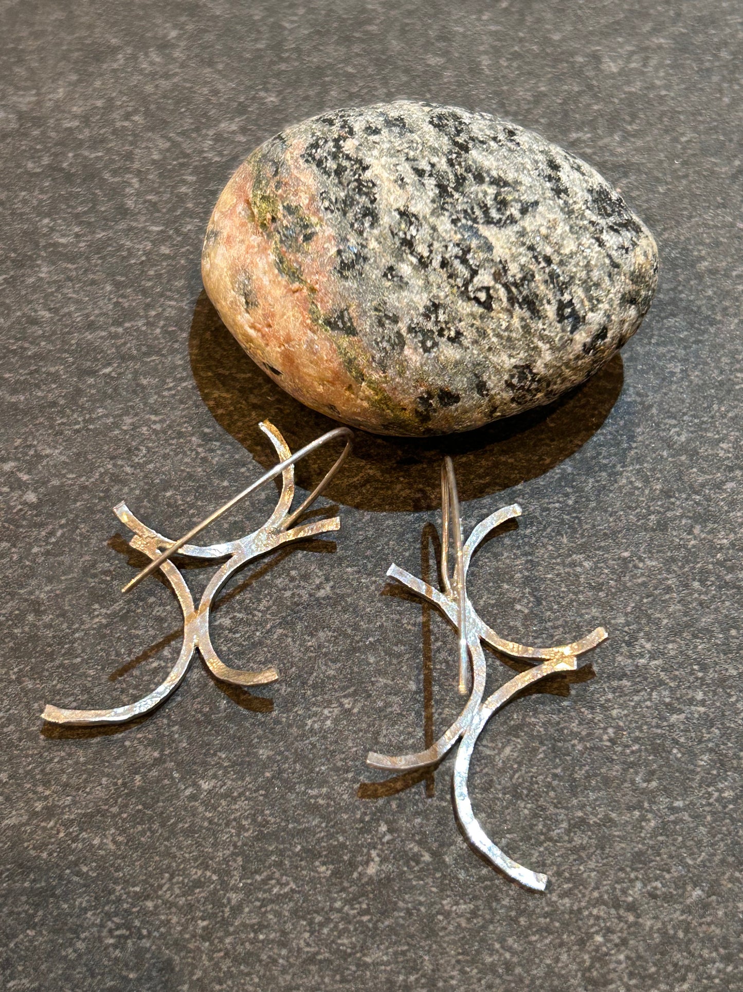 Vintage Sterling Silver Artisan Earrings