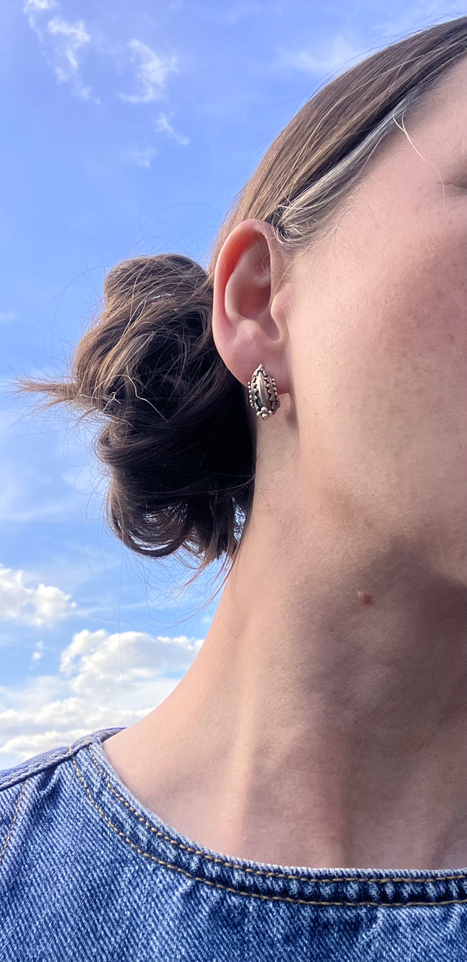 Sterling silver 2025 hoop stud earrings