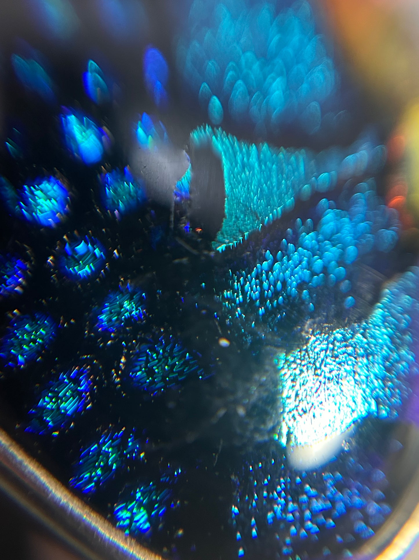 Dramatic dichroic glass cocktail ring