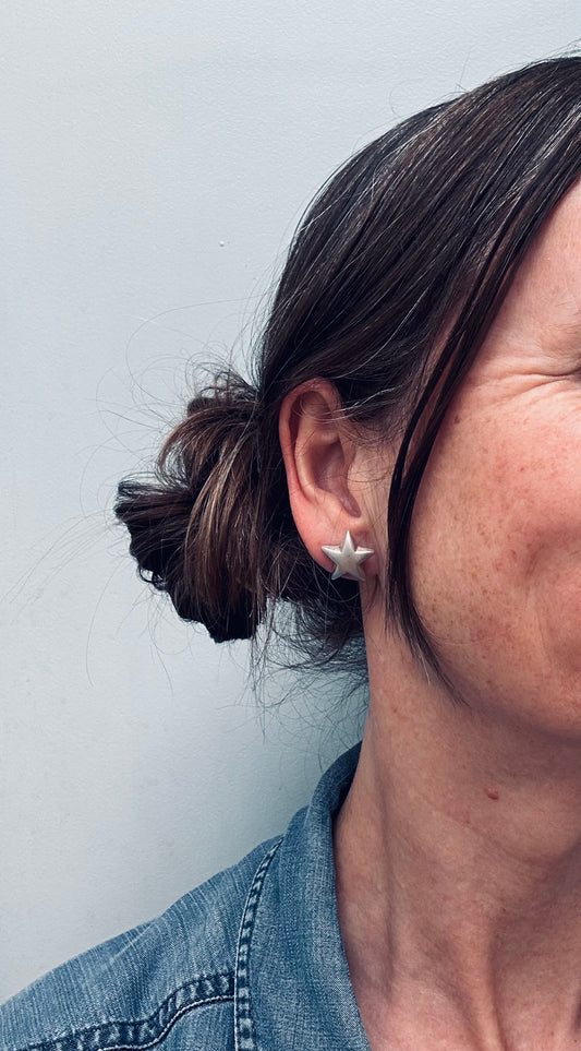 Vintage sterling silver star stud earrings