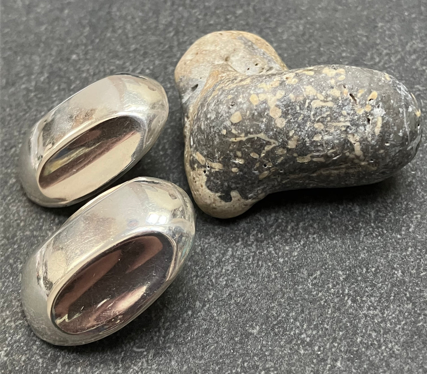 Vintage large sterling silver earrings.