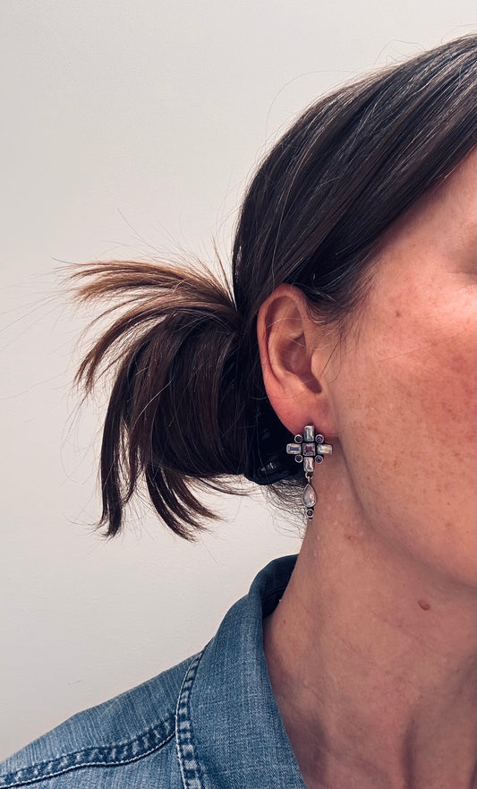 These vintage sterling silver earrings are a truly elegant statement
