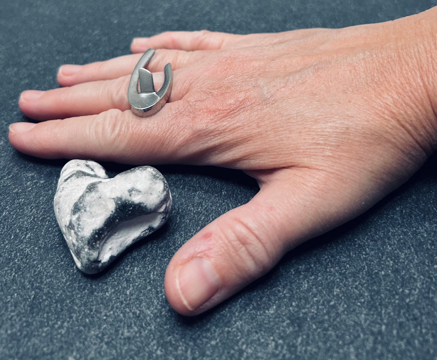 A striking vintage sterling silver statement ring, beautifully sculptural and full of character.
