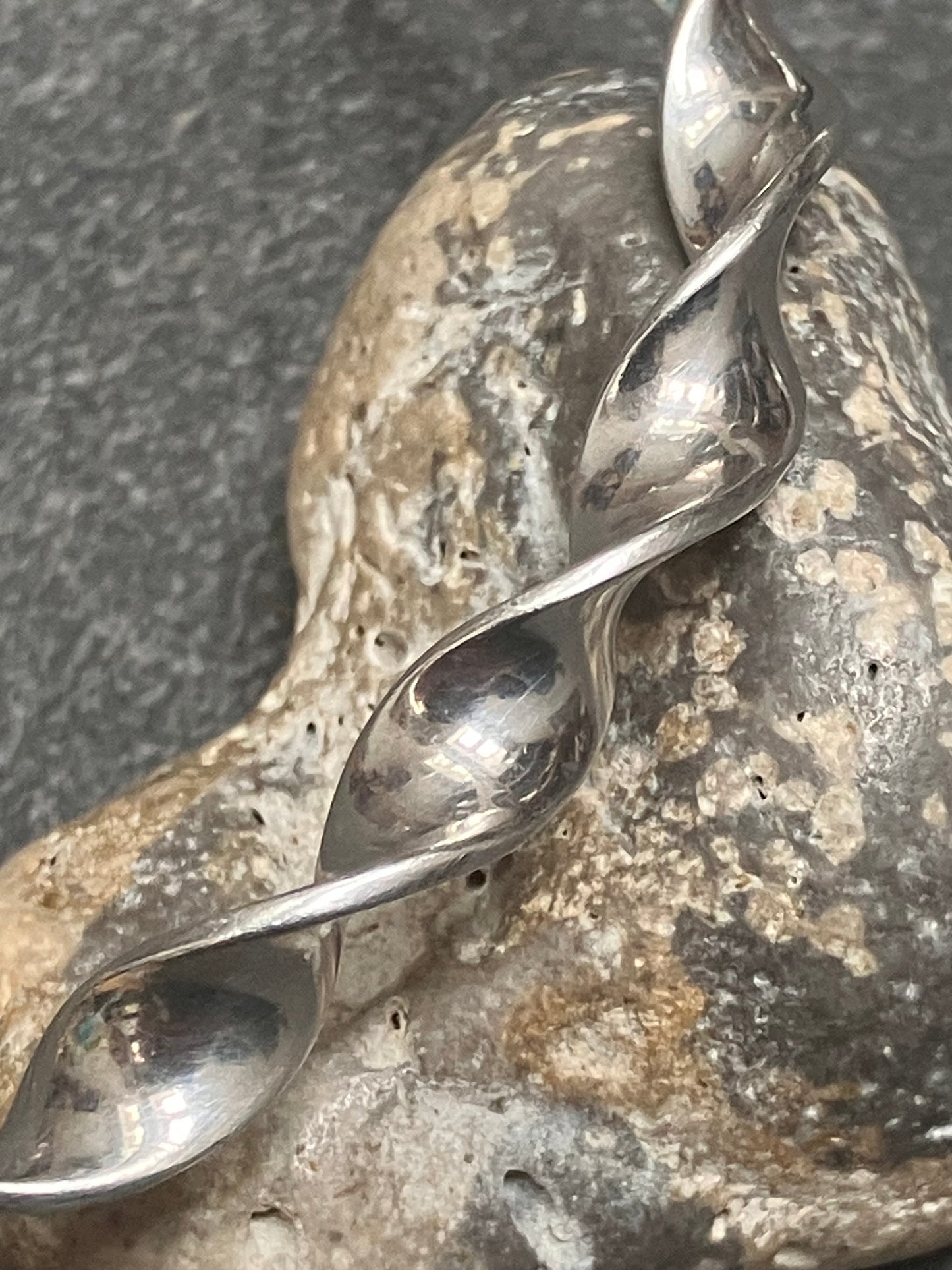 Vintage sterling silver Native American artisan bangle. 1998