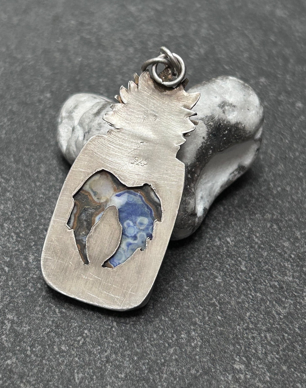 Artisan Sterling Silver King Cobra Stone Pendant