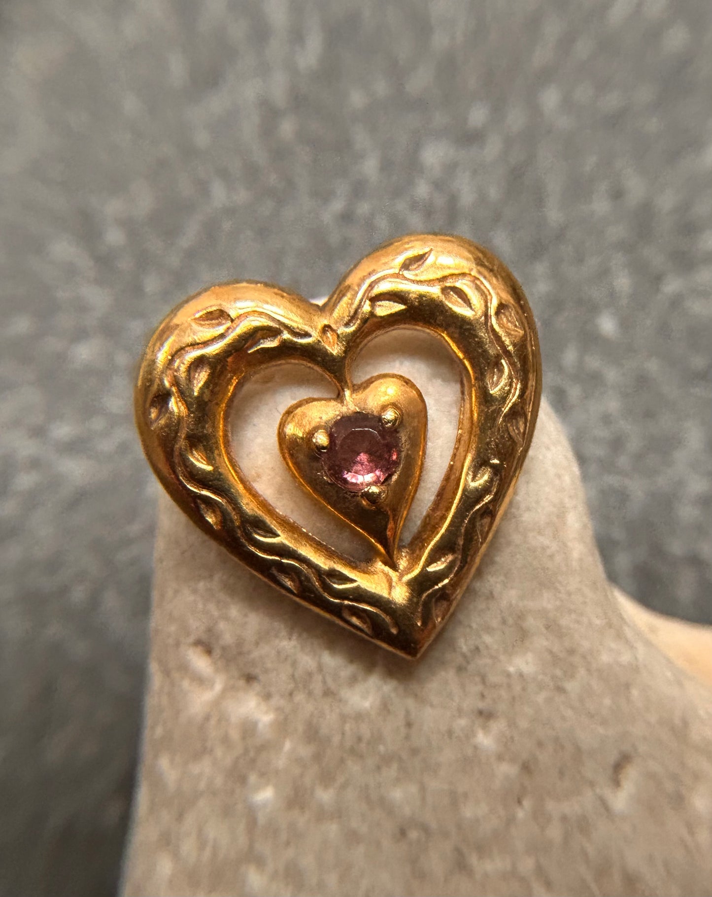 Beautiful vintage sterling silver with warm gold vermeil finish slider hearts - £35 each