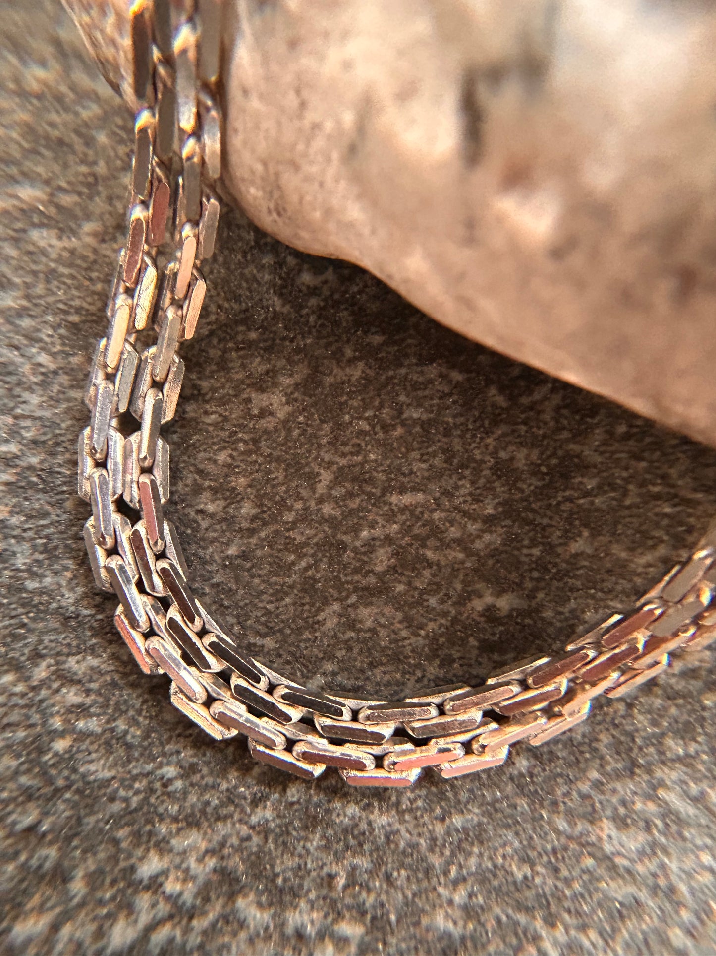 Beautiful vintage sterling silver unusual link chain - 18 inches