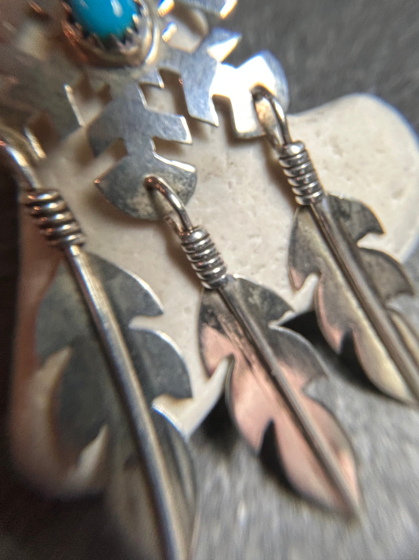 Special Customer Order         Karen Jennings                                Vintage Native American Snowflake and feather earrings.
