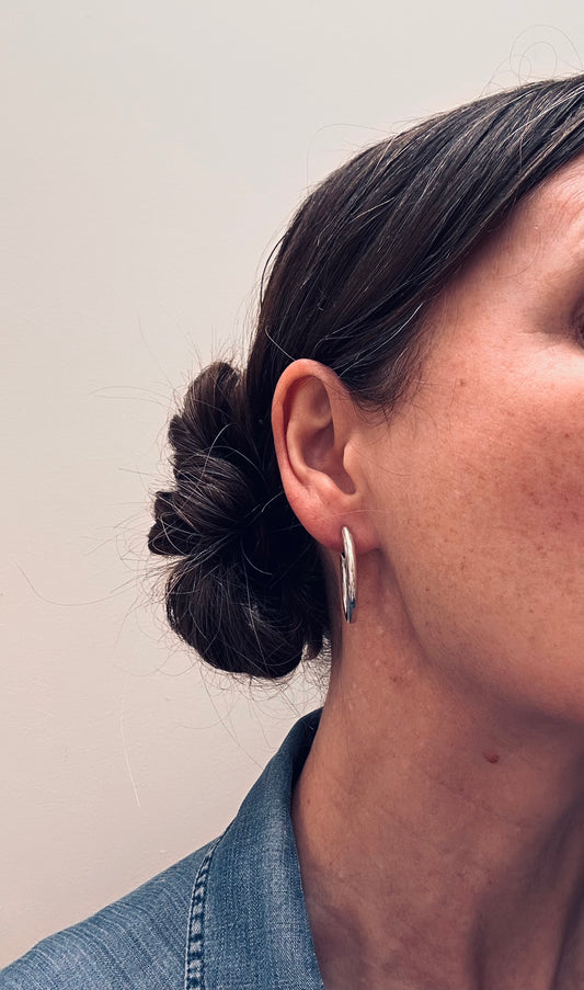 Vintage Sterling hoops with the perfect balance of elegance and everyday wearability.