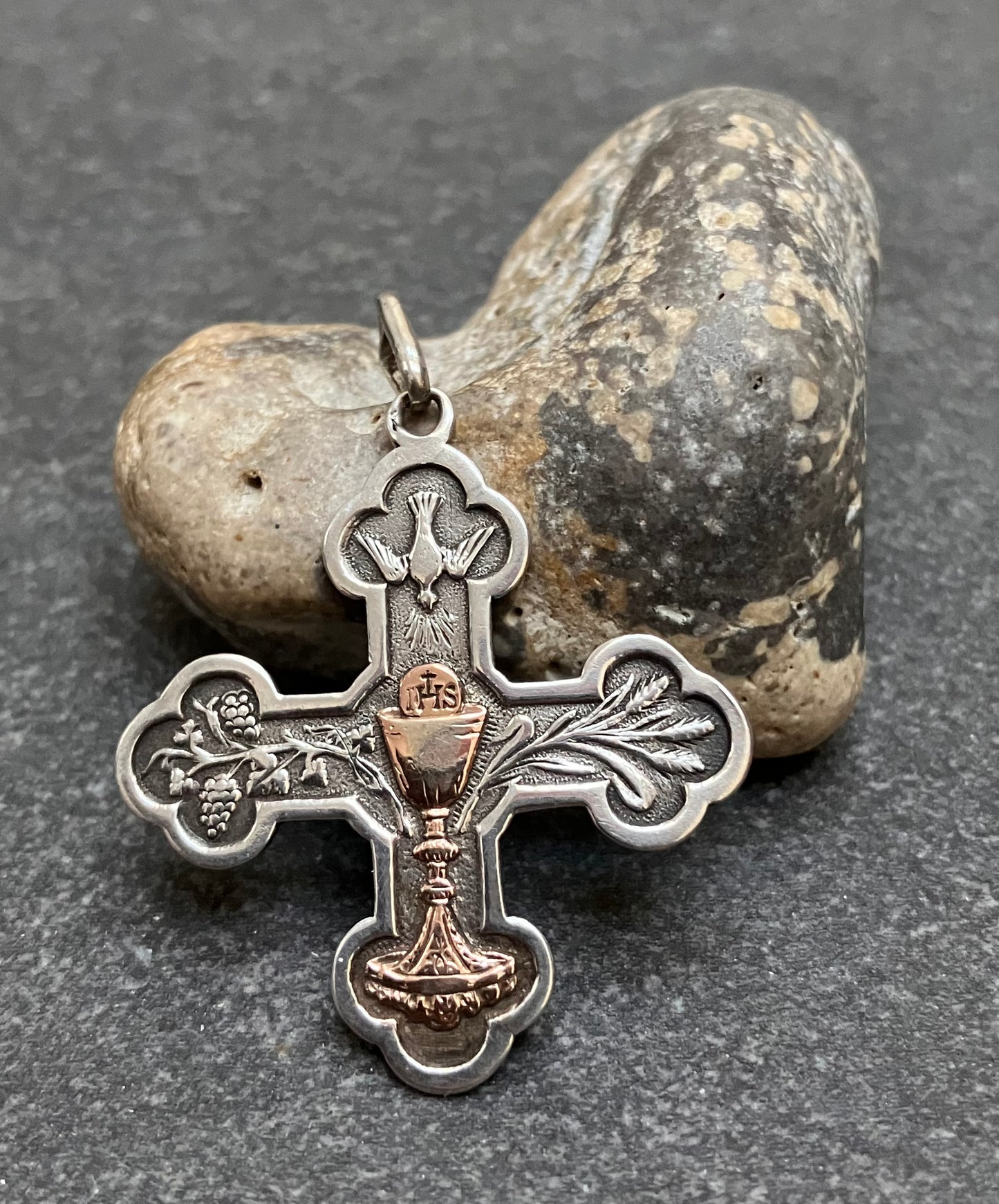 Vintage sterling silver cross dated 1886!