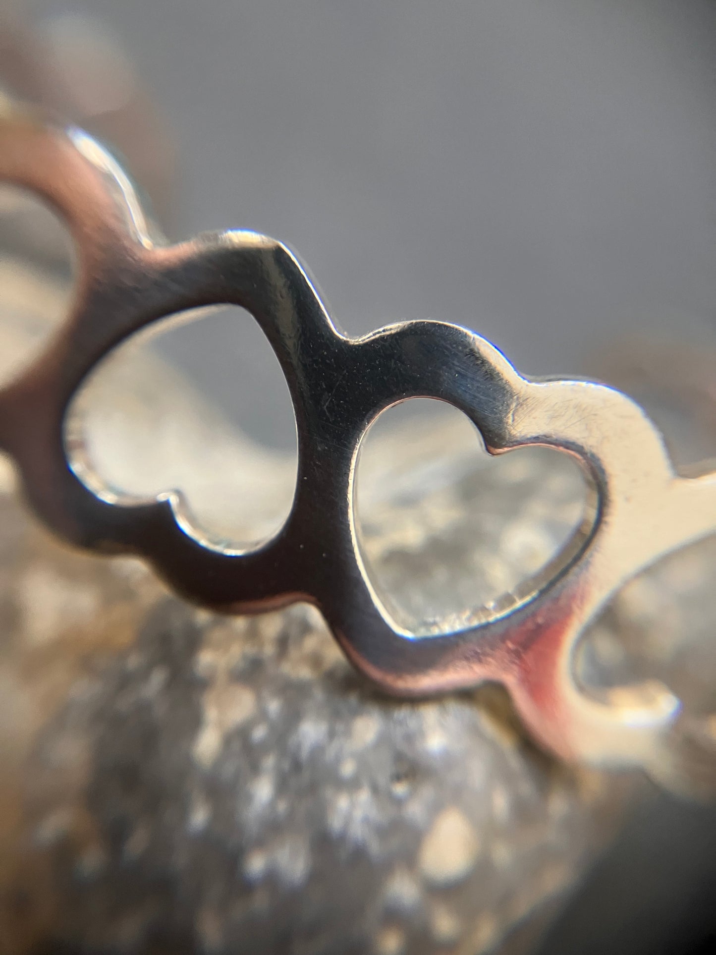 Vintage sterling silver heart bangle.