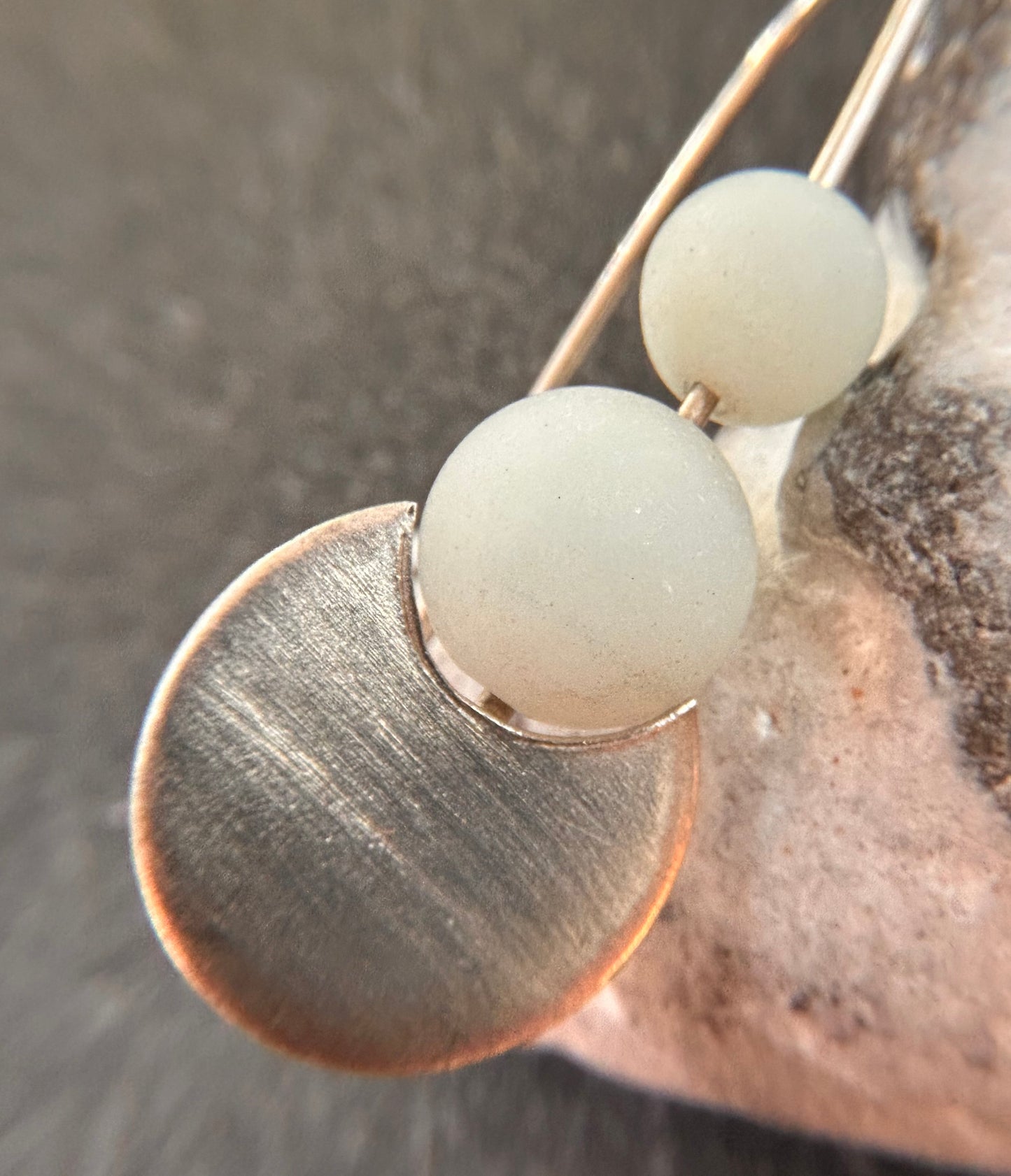 Elegant vintage artisan earrings crafted in sterling silver, inspired by the beauty of the moon phases.