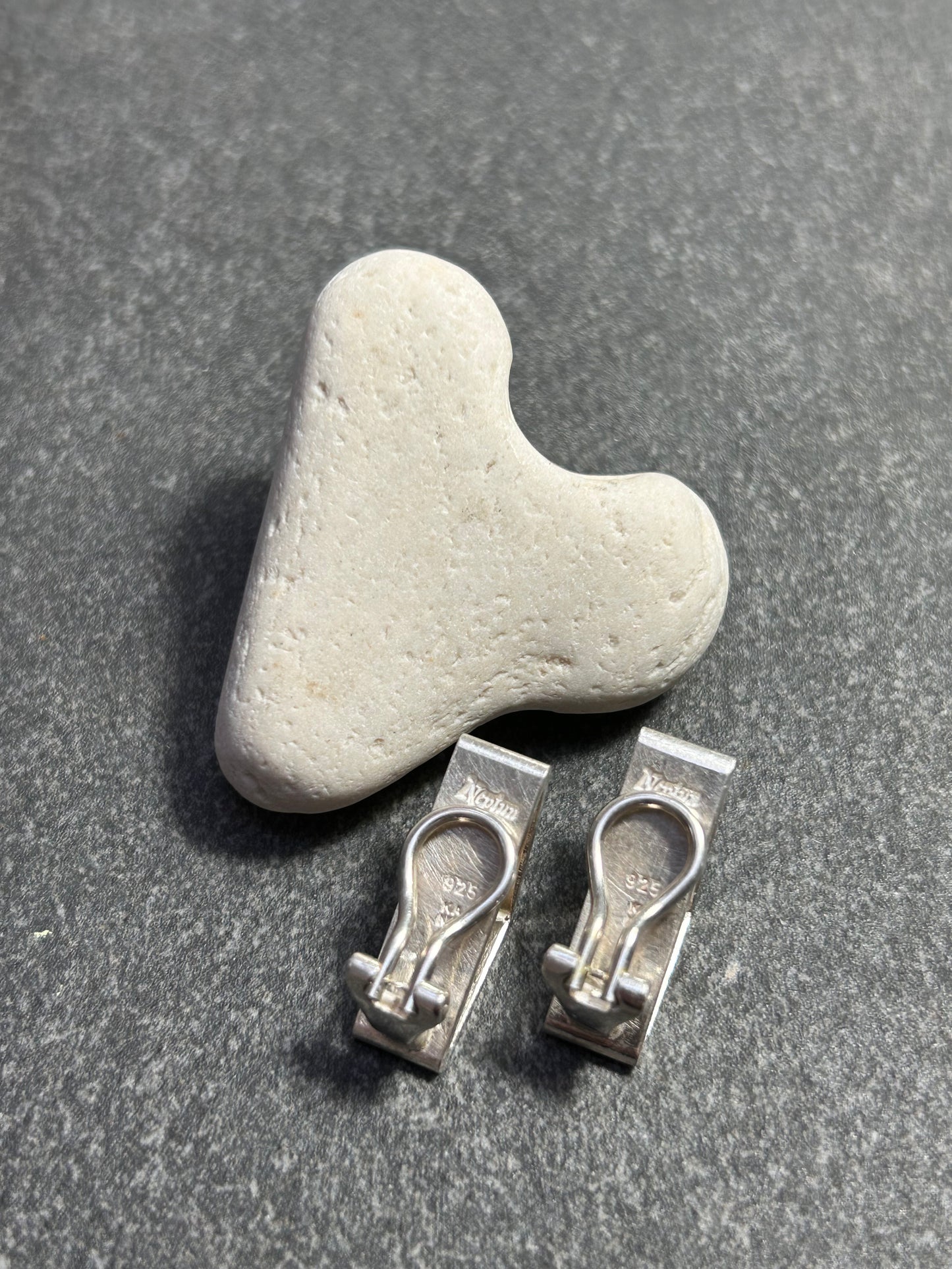 Exquisite pair of vintage Danish sterling silver clip earrings