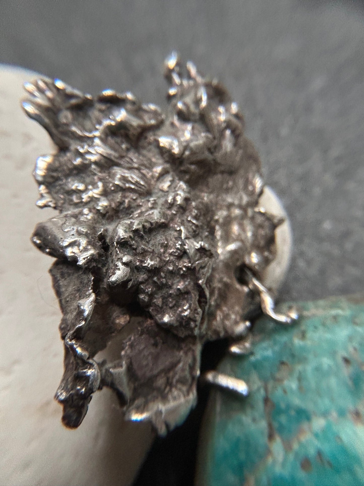 Vintage Sterling Silver & Raw Amazonite Pendant (c. 1979)