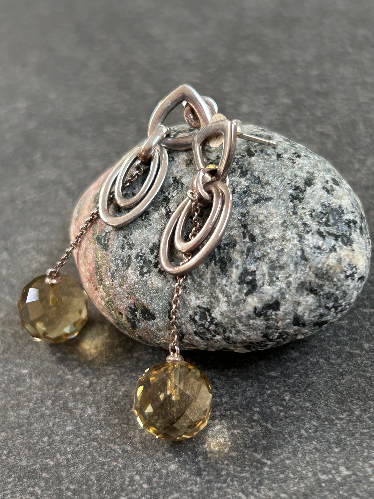 Vintage Sterling Silver Earrings with Autumn Charm