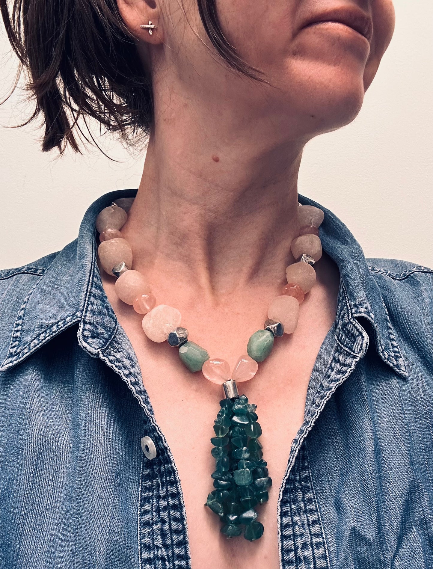 Spectacular vintage Spanish necklace is a celebration of natural beauty and craftsmanship.