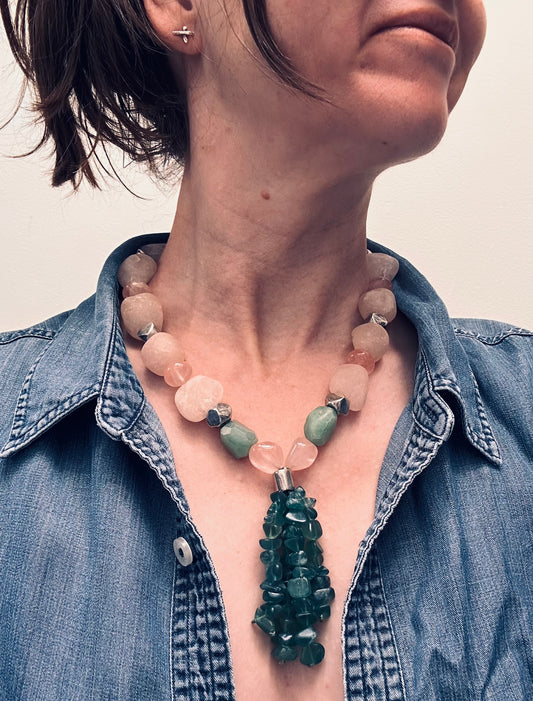 Spectacular vintage Spanish necklace is a celebration of natural beauty and craftsmanship.