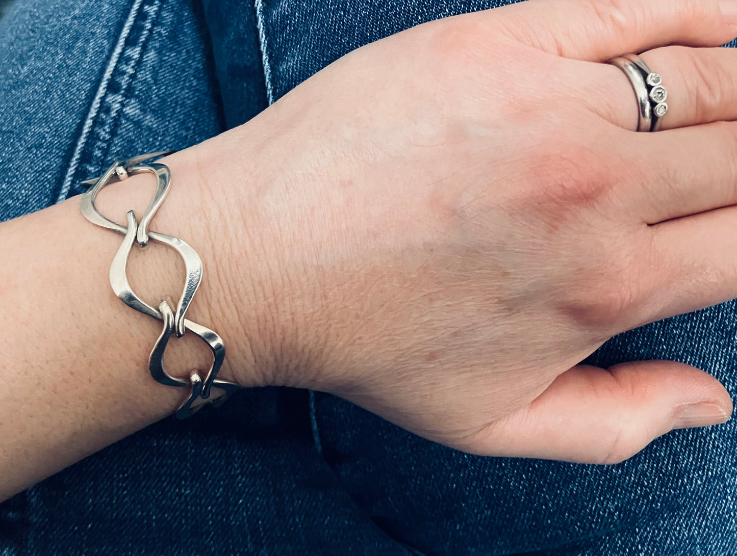 Vintage sterling silver link bracelet. 1997