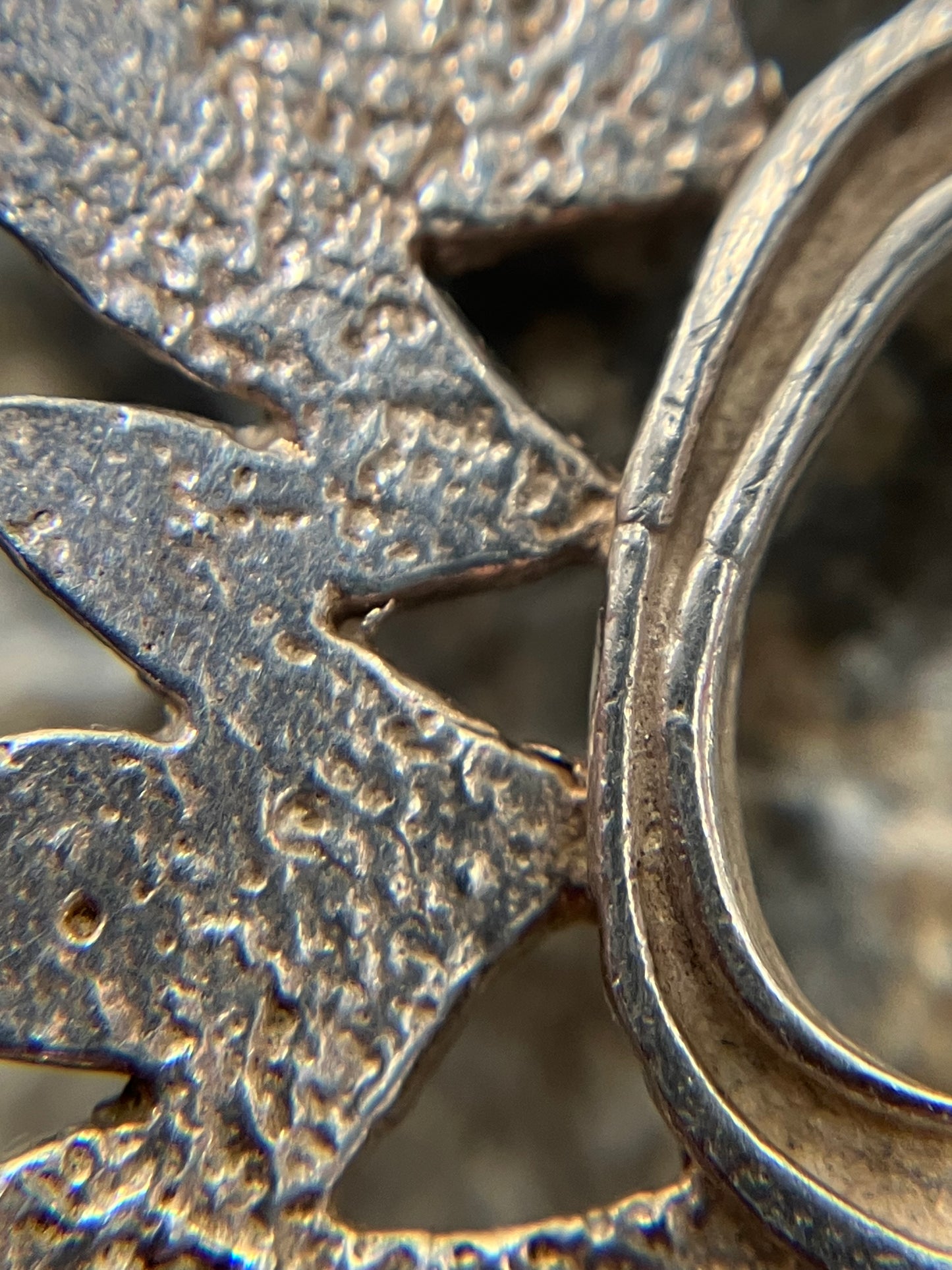 Abstract vintage sterling sun pendant. 1993