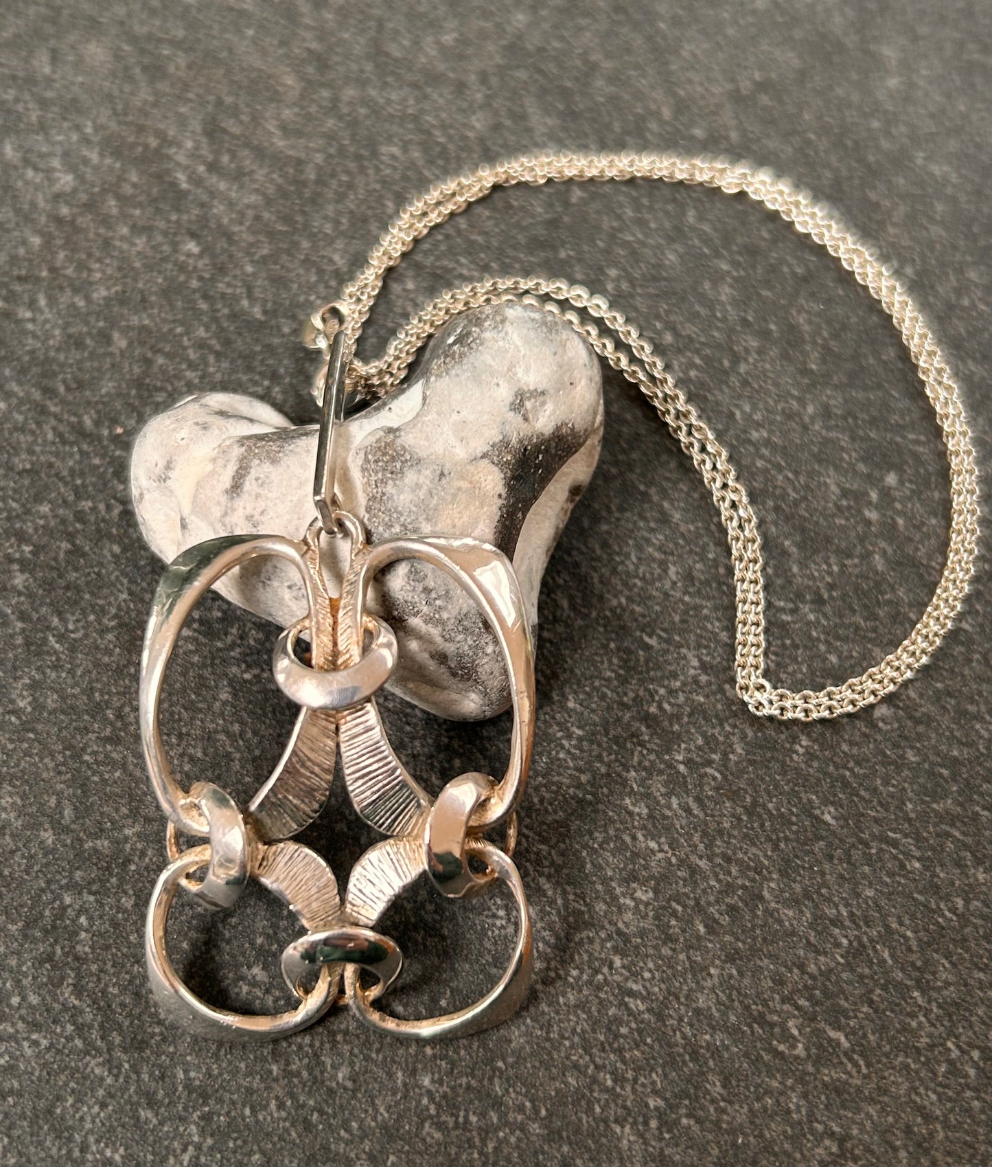 Vintage German Sterling Silver Pendant Necklace (1974, 925)