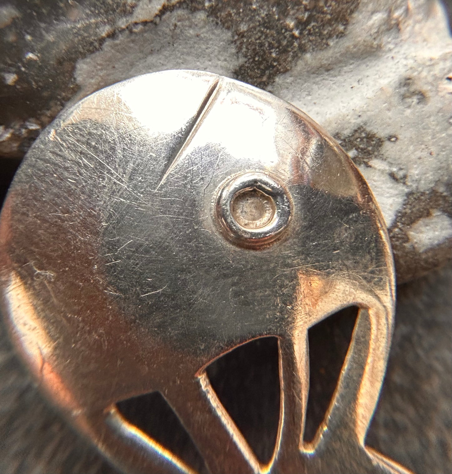 Vintage Artisan Sterling Silver Fish Earrings