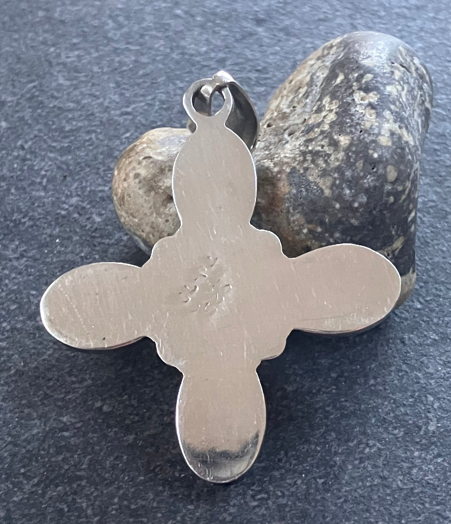 Statement vintage sterling silver Mexican cross.