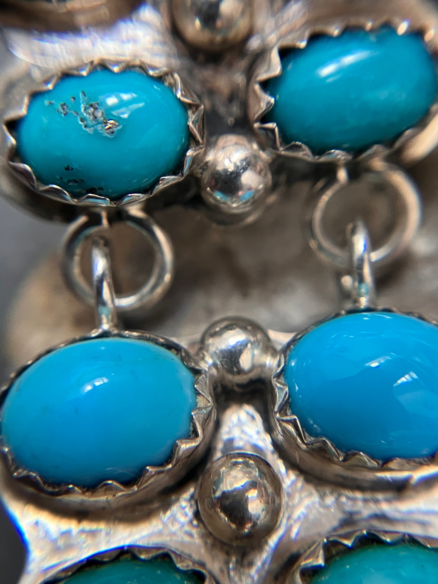 Vintage Native American turquoise earrings by the tribe Zuni