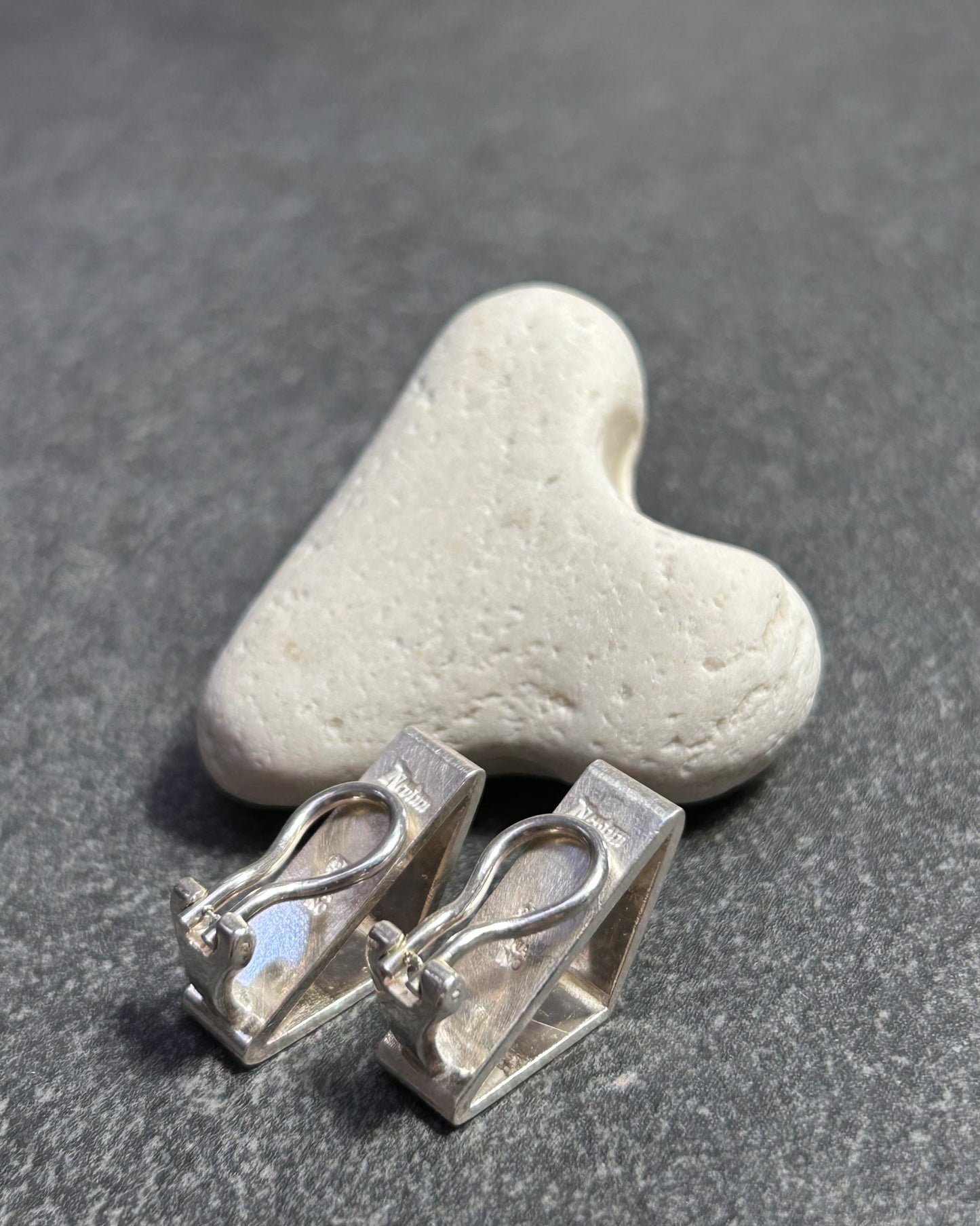 Exquisite pair of vintage Danish sterling silver clip earrings