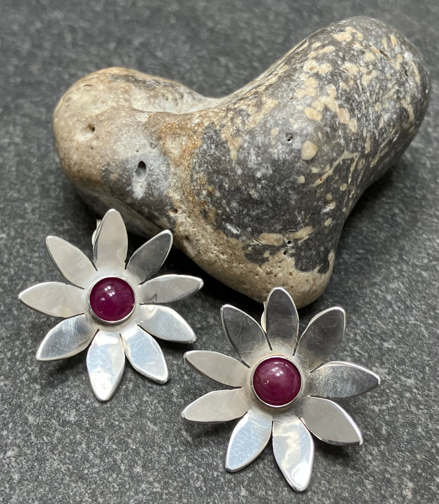 Vintage sterling silver flower earrings.