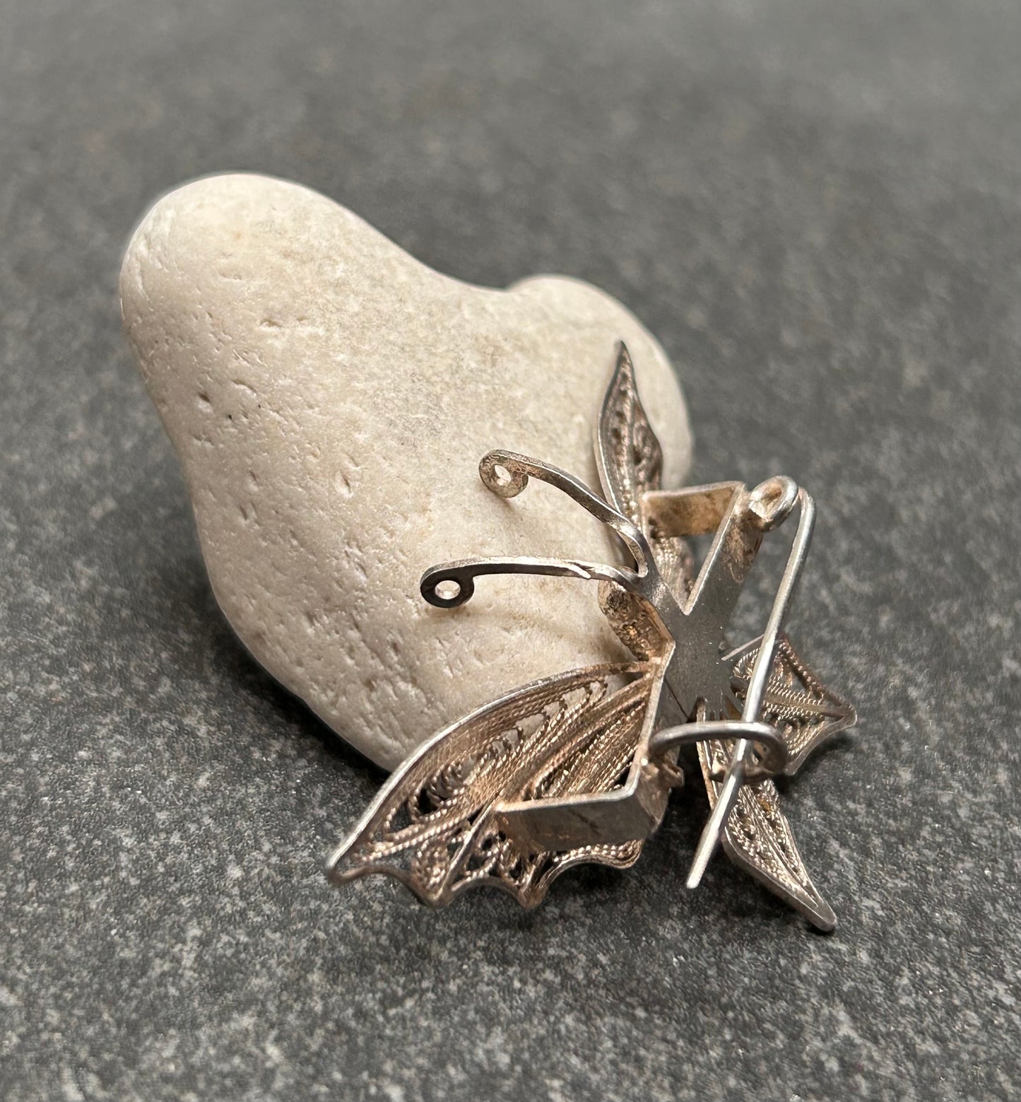 🦋 Vintage Sterling Silver Filigree Butterfly Brooch 🦋