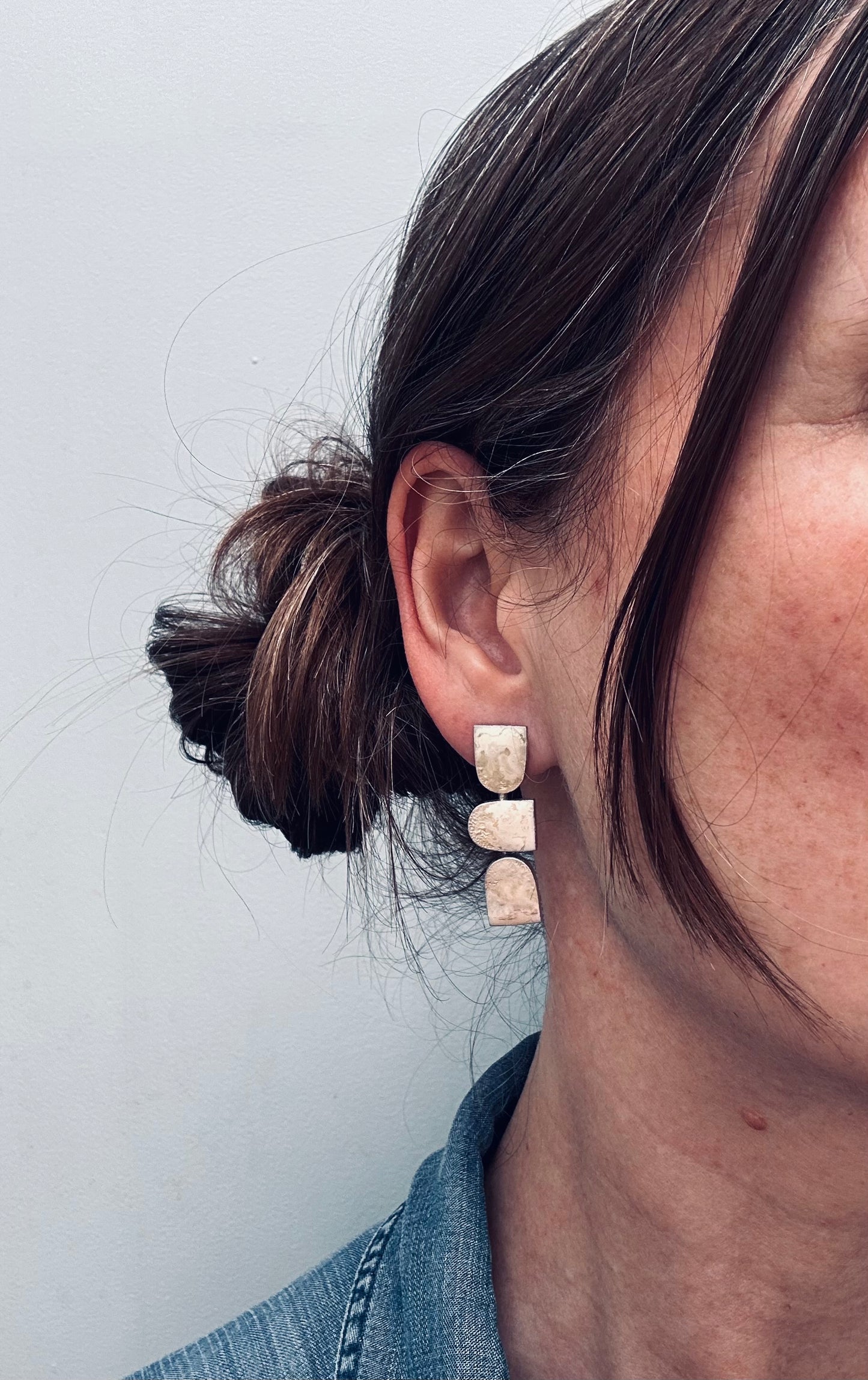 Vintage Sterling Silver & Enamel Earrings by Joid Art