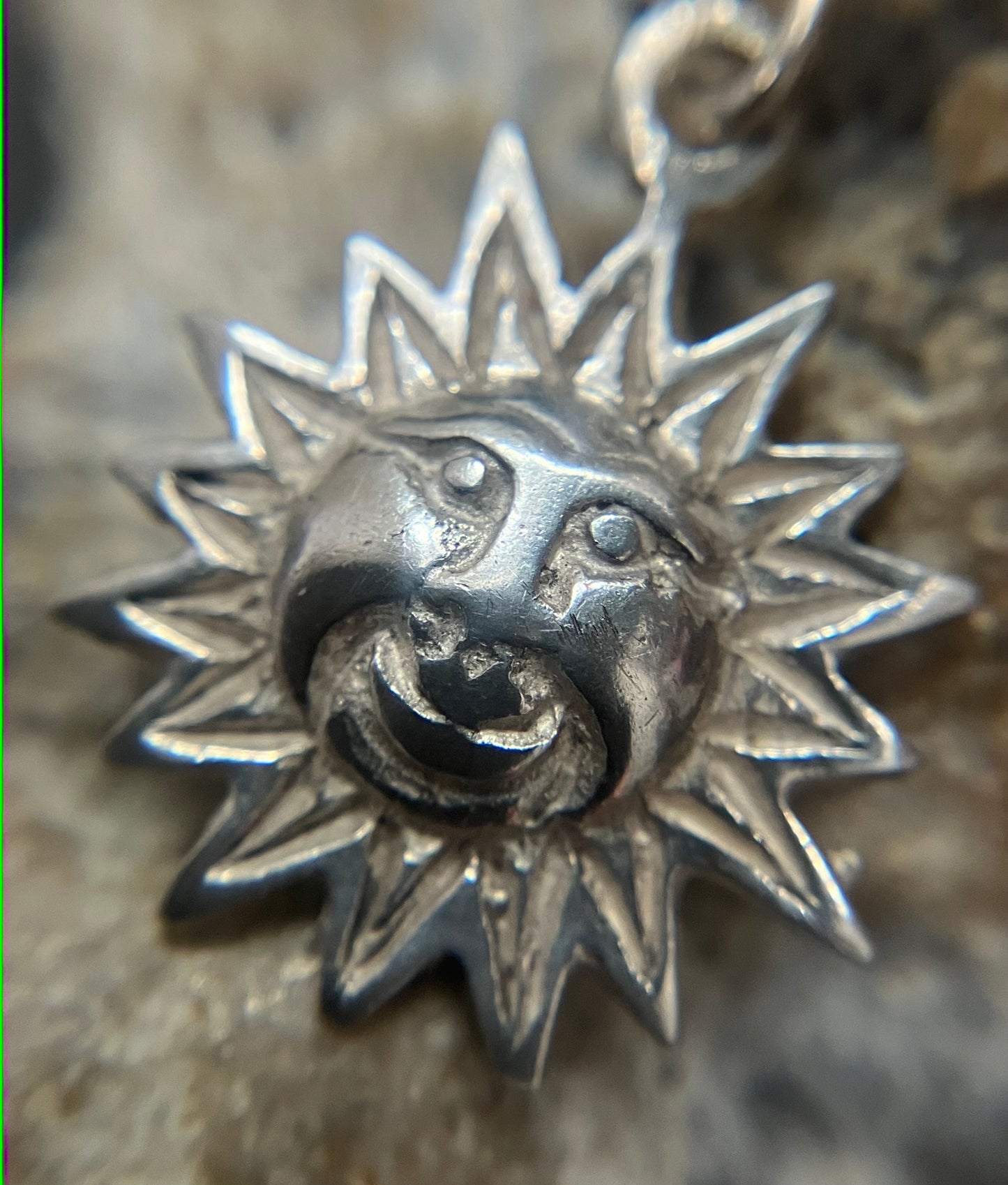 Vintage sterling silver sun earrings.