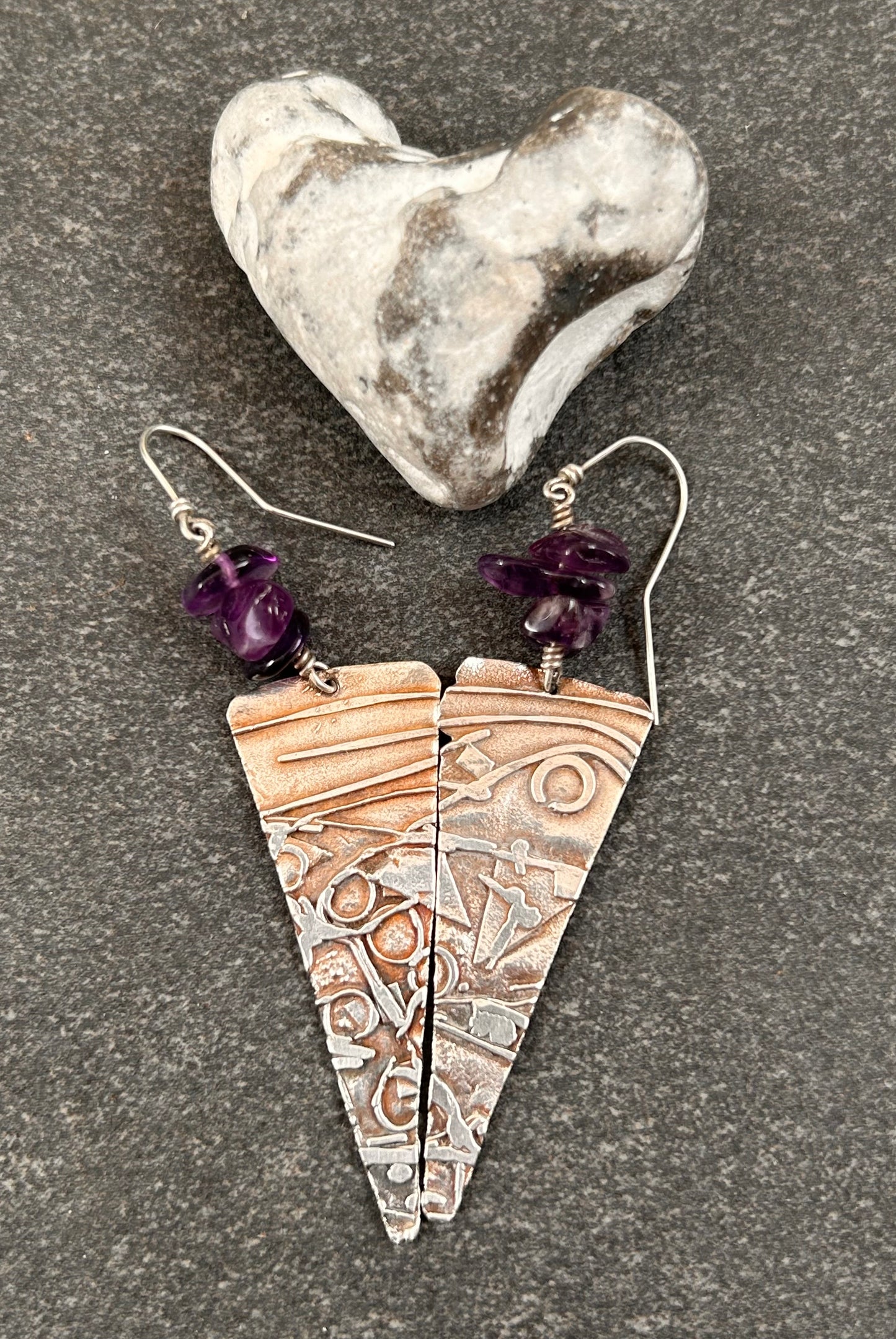 Absolutely unique and beautifully crafted vintage sterling silver artisan earrings