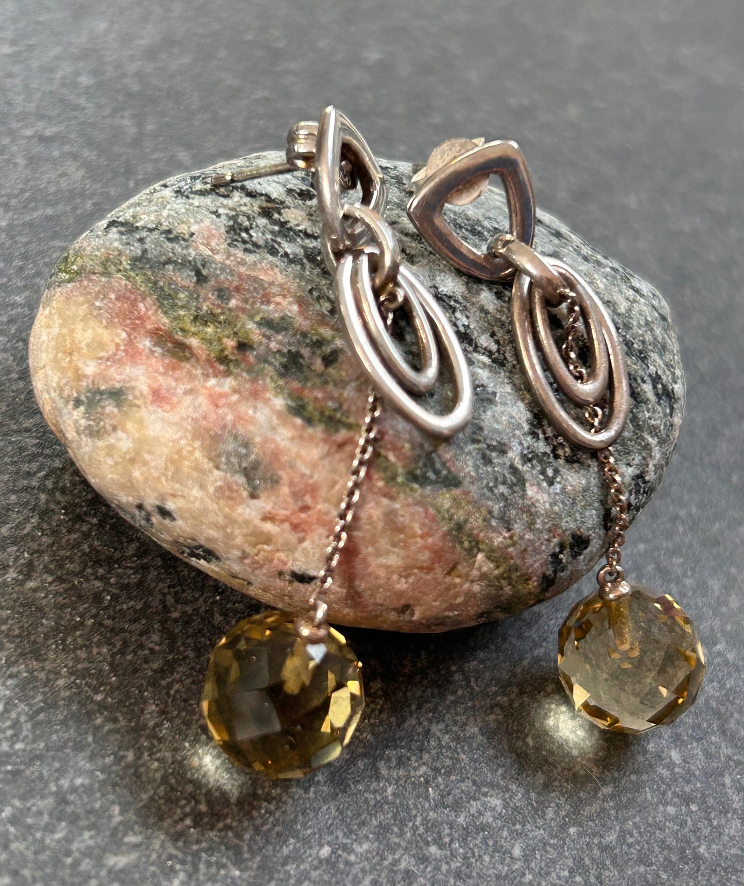 Vintage Sterling Silver Earrings with Autumn Charm