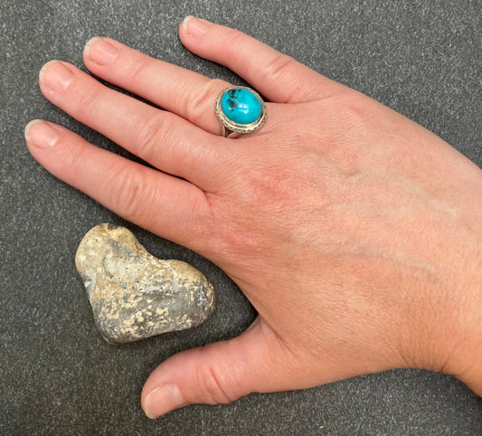 Vintage sterling silver and Turqurenite ring