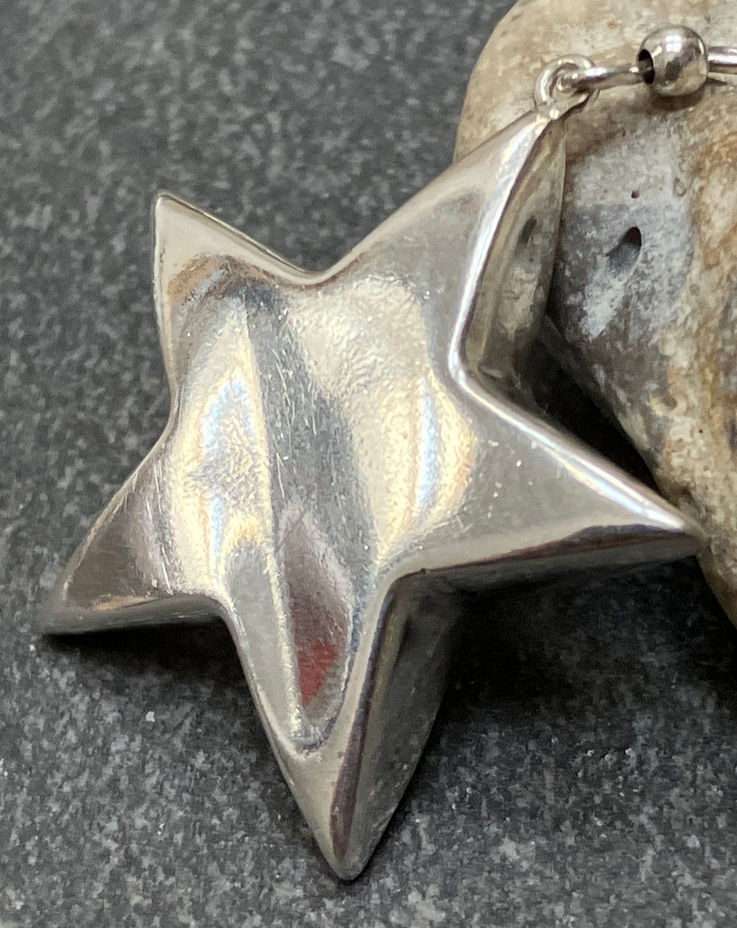 Absolutely fabulous statement vintage sterling silver star earrings.