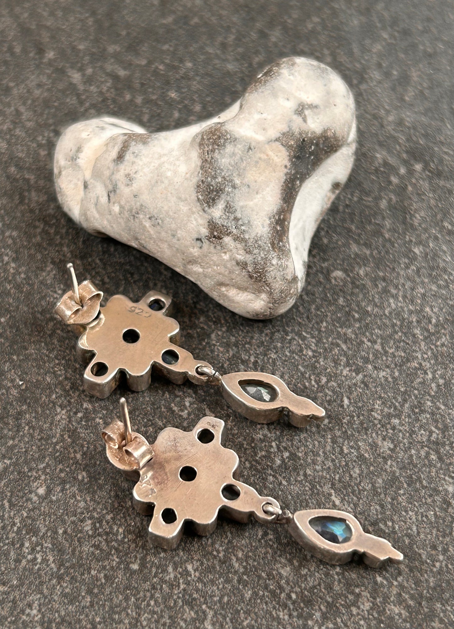 These vintage sterling silver earrings are a truly elegant statement
