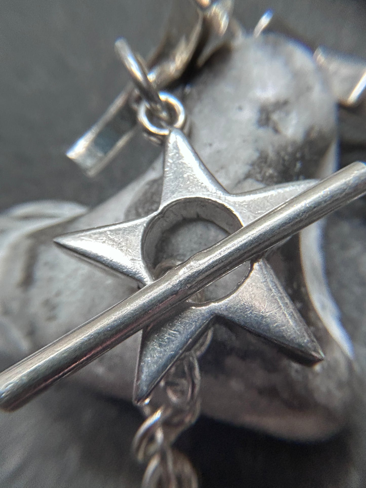 Vintage sterling silver moon & star Mexican bracelet